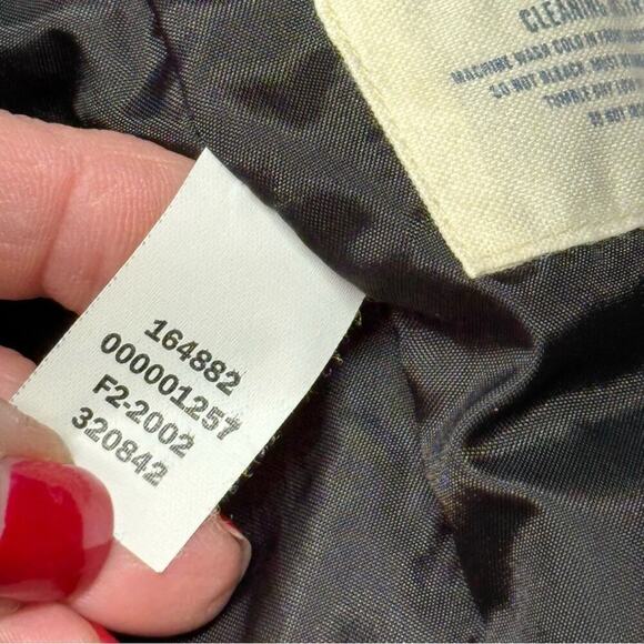 Gap Down Filled Puffer Vest Canvas Cotton Shell Nylon Lining Green Men’s Size XS - Picture 12 of 14